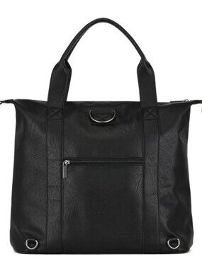 NWT Palermo large Tote Bag Bugatti Black Double Zip Padded Tech Pouch Backpack